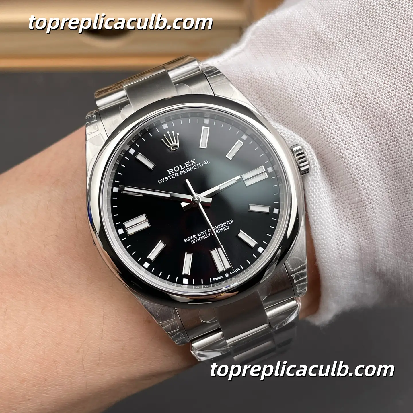 Rolex Oyster Perpetual 41MM 134300-0008 Black Dial Oyster Bracelet Super Clone Watch with 3230 Movement - Image 2