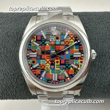 Rolex Oyster Perpetual 41MM 134300-0010 Celebration Motif Dial Oyster Bracelet Super Clone Watch with 3230 Movement