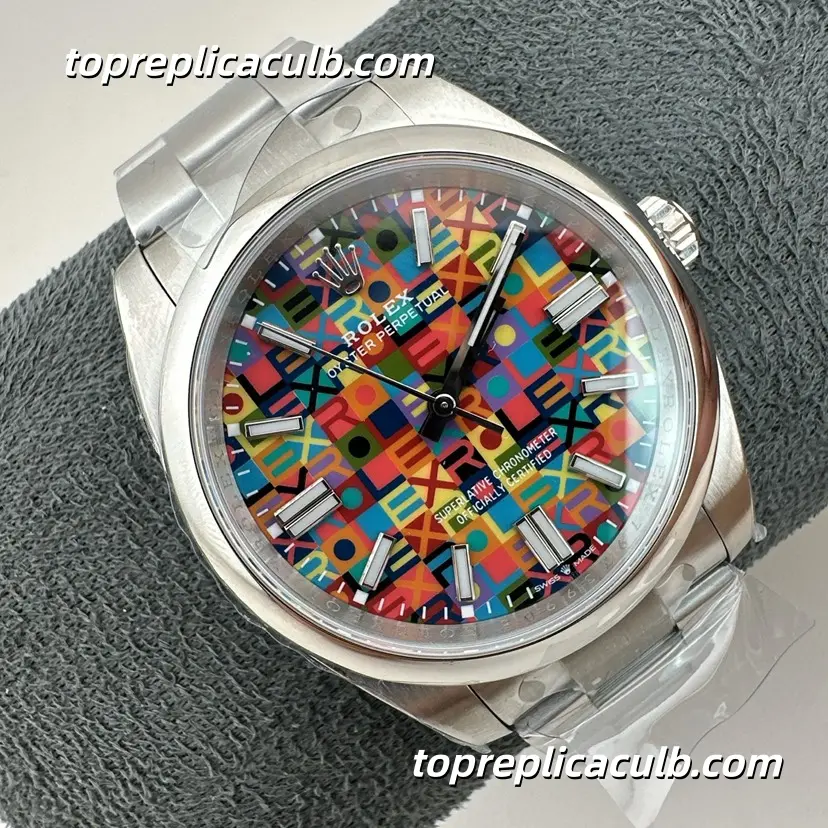 Rolex Oyster Perpetual 41MM 134300-0010 Celebration Motif Dial Oyster Bracelet Super Clone Watch with 3230 Movement - Image 4