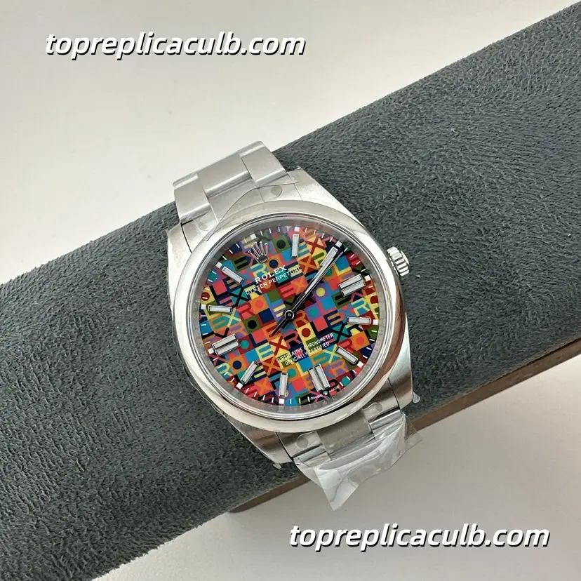 Rolex Oyster Perpetual 41MM 134300-0010 Celebration Motif Dial Oyster Bracelet Super Clone Watch with 3230 Movement - Image 6