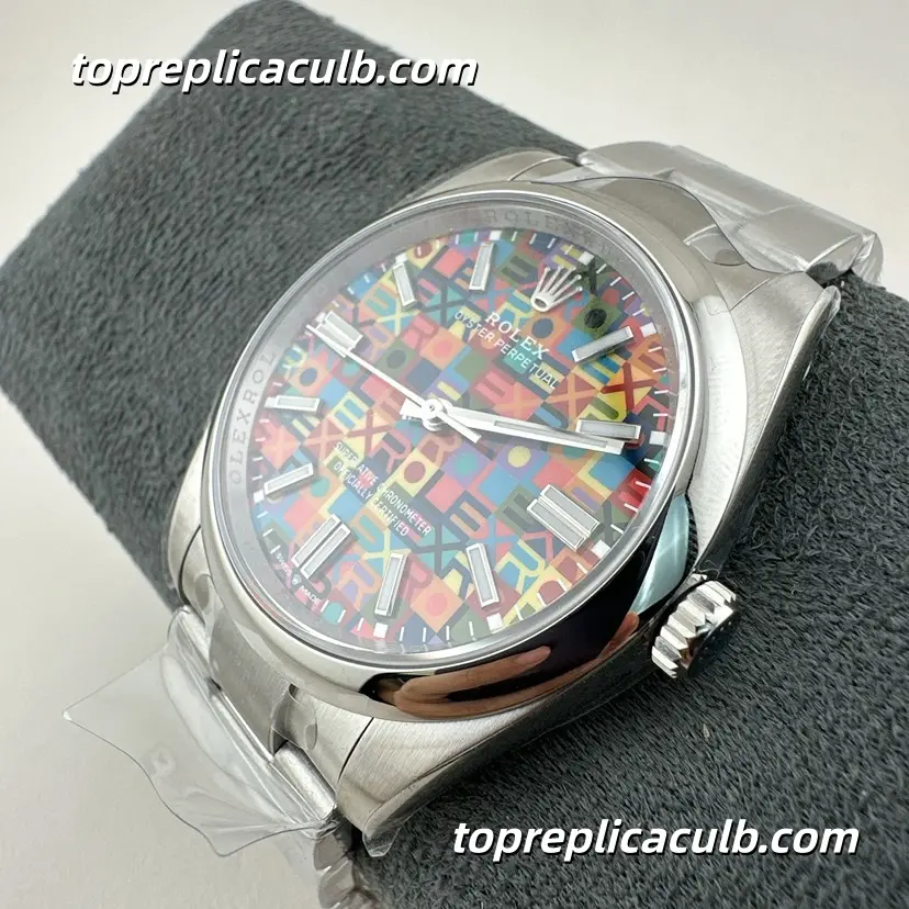 Rolex Oyster Perpetual 41MM 134300-0010 Celebration Motif Dial Oyster Bracelet Super Clone Watch with 3230 Movement - Image 8