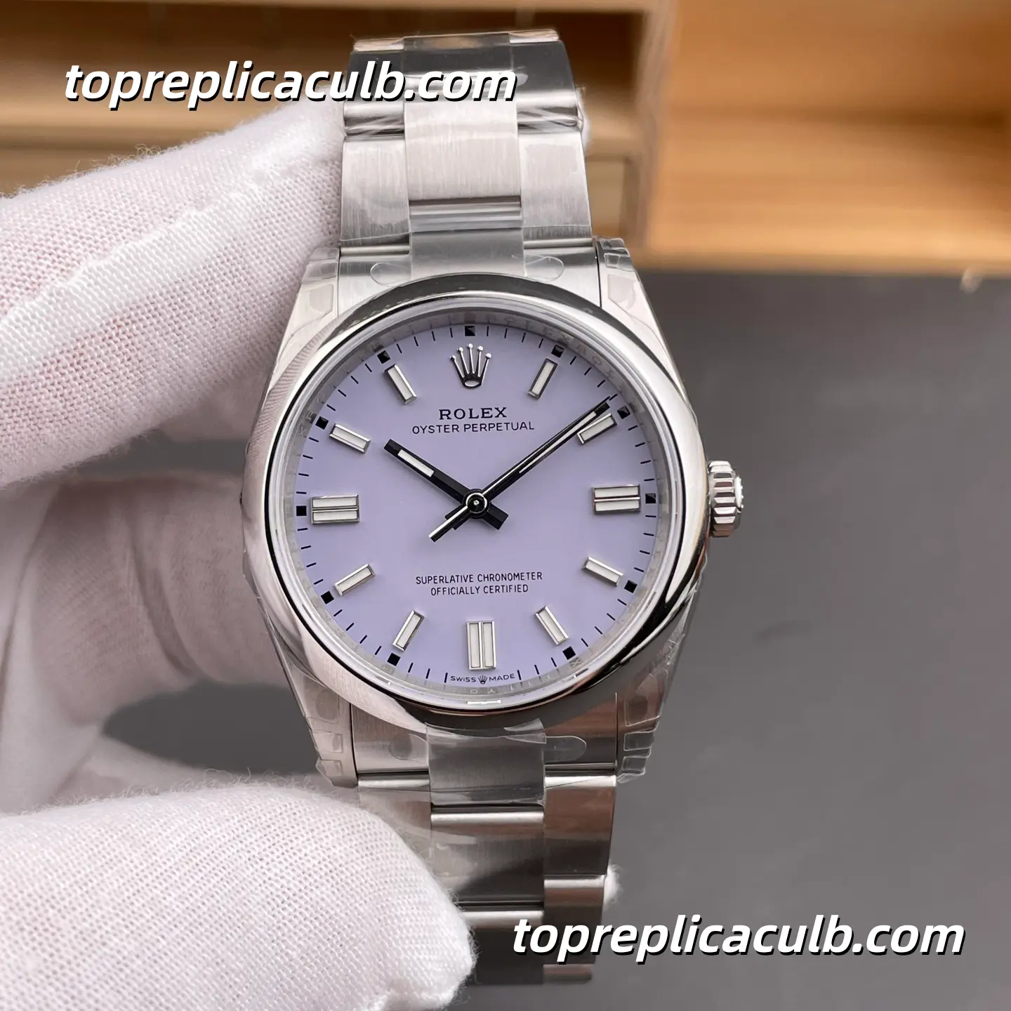 Rolex Oyster Perpetual 41MM 134300-0012 Lavender Dial Oyster Bracelet Super Clone Watch with 3230 Movement