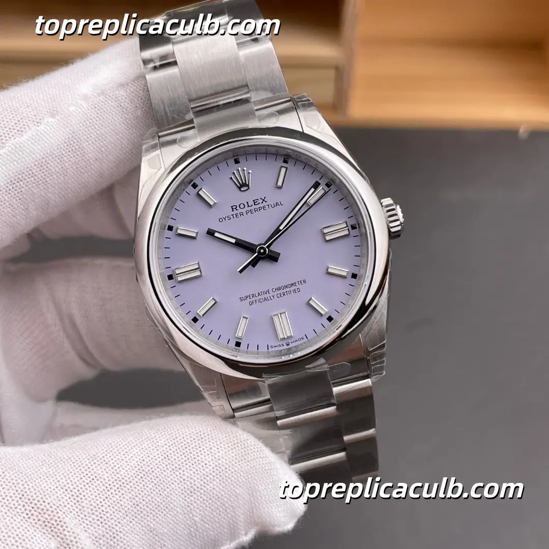 Rolex Oyster Perpetual 36MM 134300-0012 Lavender Dial Oyster Bracelet Super Clone Watch with 3230 Movement - Image 4