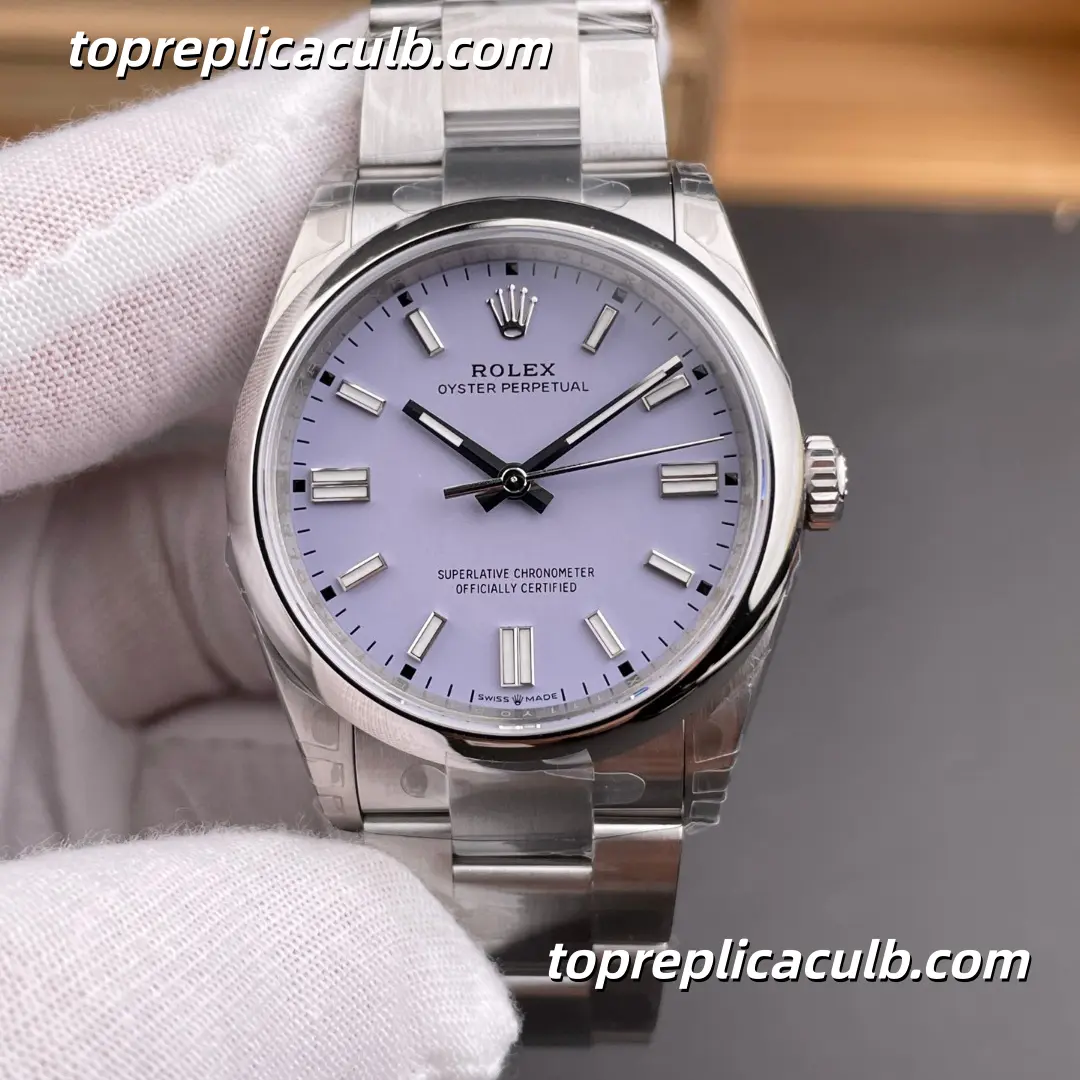 Rolex Oyster Perpetual 36MM 134300-0012 Lavender Dial Oyster Bracelet Super Clone Watch with 3230 Movement - Image 3