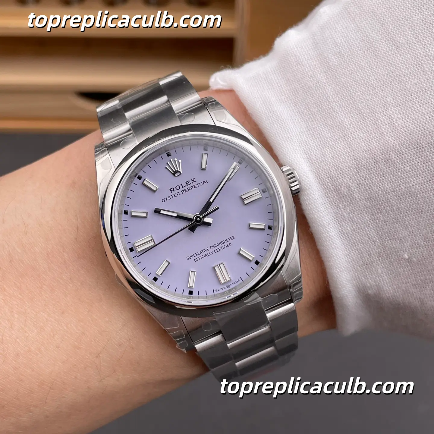 Rolex Oyster Perpetual 36MM 134300-0012 Lavender Dial Oyster Bracelet Super Clone Watch with 3230 Movement - Image 2