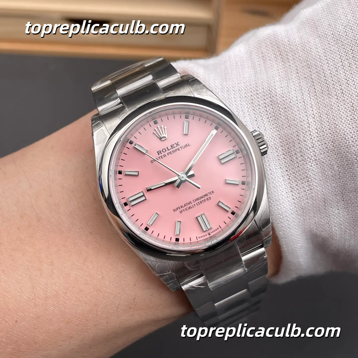 Rolex Oyster Perpetual 41MM 134300-0013 Pink Dial Oyster Bracelet Super Clone Watch - Image 2