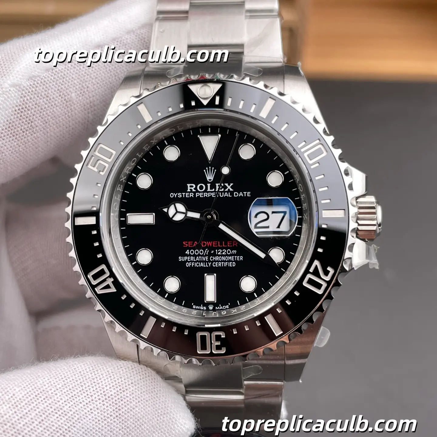 Rolex Sea-Dweller 43MM 126600-0001 Black Dial Oyster Bracelet Super Clone Watch with 3235 Movement - Image 3