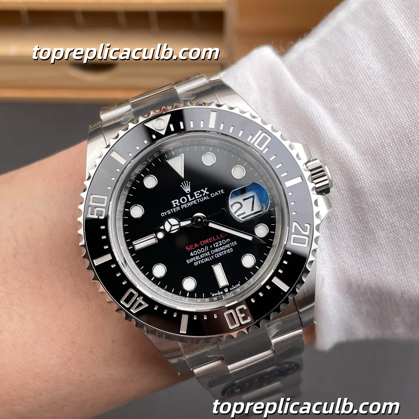 Rolex Sea-Dweller 43MM 126600-0001 Black Dial Oyster Bracelet Super Clone Watch with 3235 Movement - Image 2