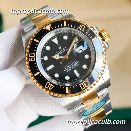 Rolex Sea-Dweller 43MM 126603-0001 Two Tone Black Dial Oyster Bracelet Super Clone Watch with 3235 Movement