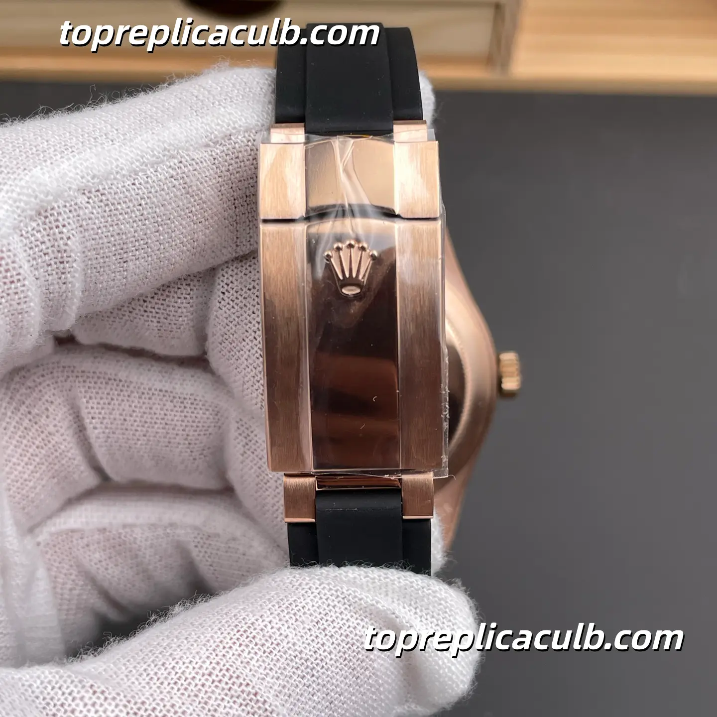 Rolex Sky-Dweller 42MM M336235-0004 Rose Gold Black Dial Oysterflex Super Clone Watch with Annual Calendar and GMT Function - Image 8
