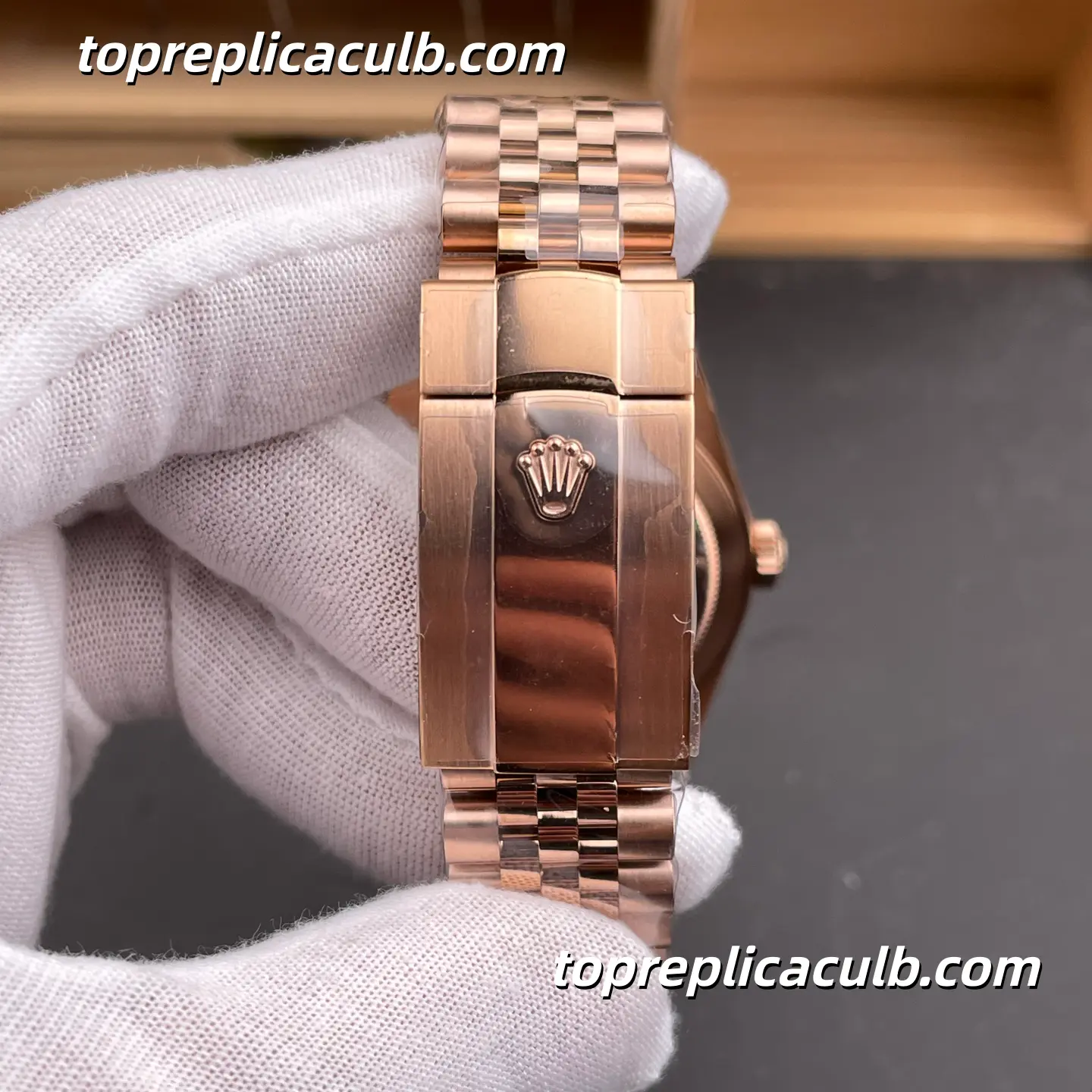 Rolex Sky-Dweller M336935-0006 42MM Everose Gold Chocolate Dial Jubilee Bracelet Super Clone Watch with GMT and Annual Calendar - Image 8