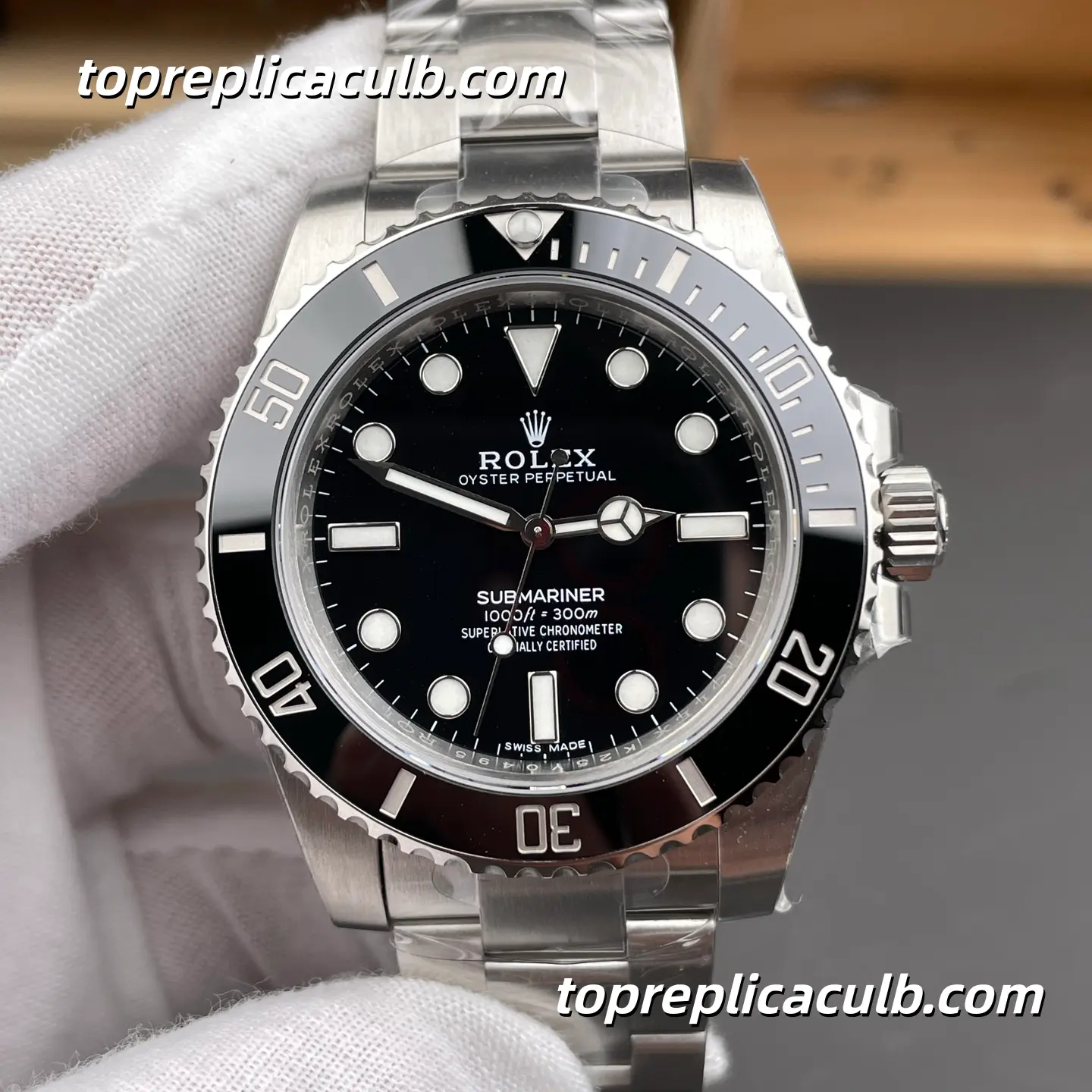 Rolex Submariner 114060-0002 40MM Black Dial Black Ceramic Bezel Oystersteel Super Clone Watch with 3130 Movement - Image 3