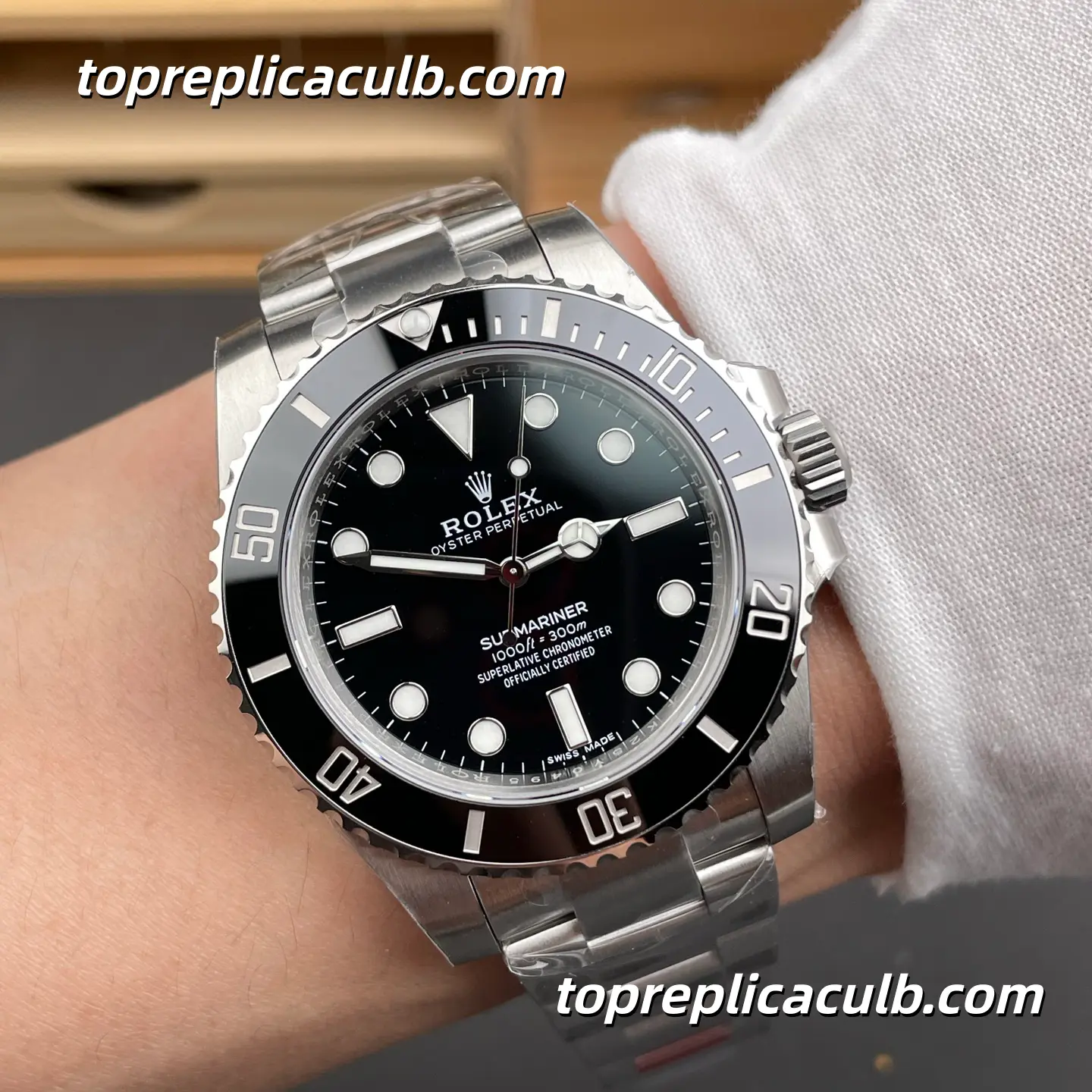 Rolex Submariner 114060-0002 40MM Black Dial Black Ceramic Bezel Oystersteel Super Clone Watch with 3130 Movement - Image 2