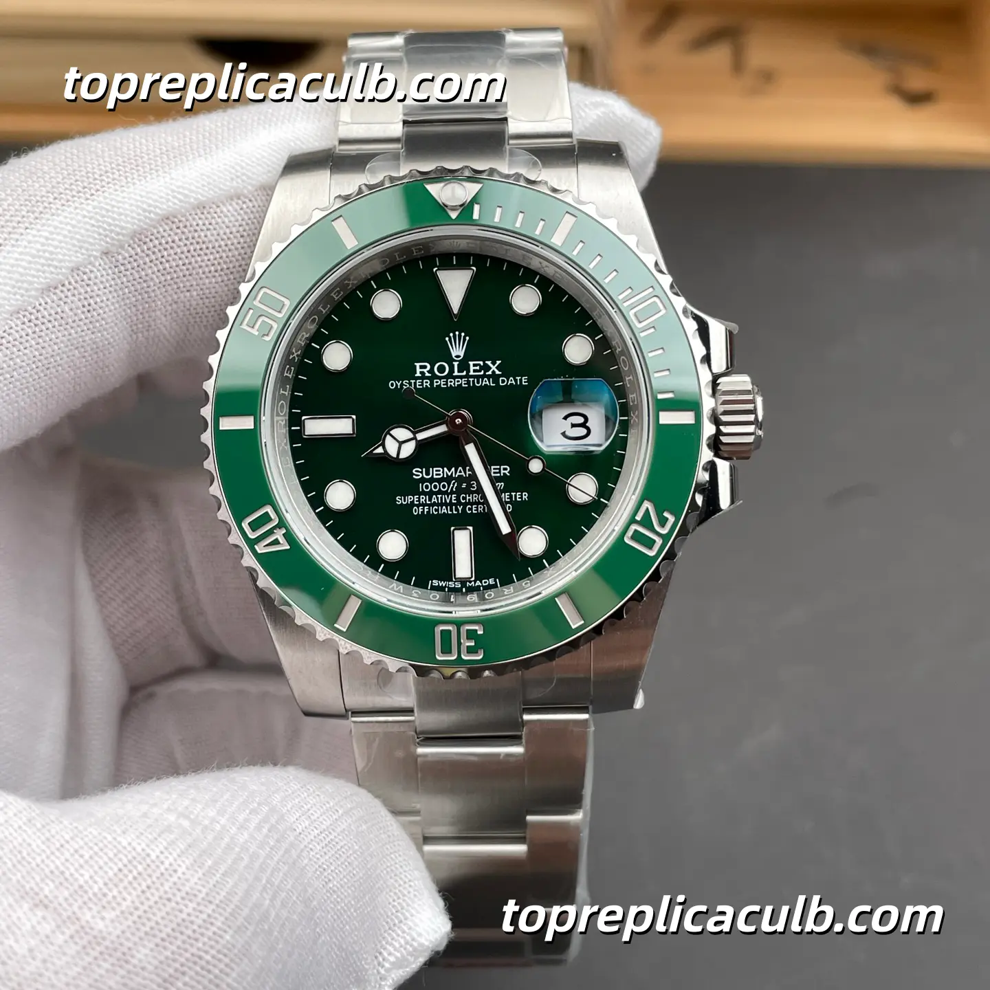 Rolex Submariner 116610LV-0002 40MM Green Dial Green Ceramic Bezel Oystersteel Super Clone Watch with 3135 Movement