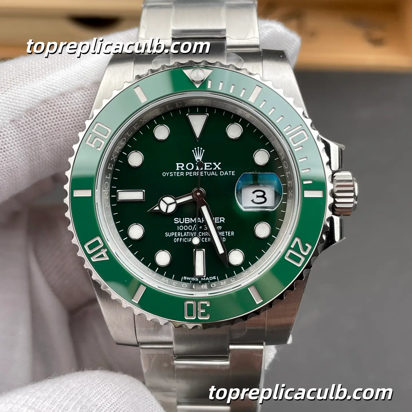 Rolex Submariner 116610LV-0002 40MM Green Dial Green Ceramic Bezel Oystersteel Super Clone Watch with 3135 Movement - Image 3