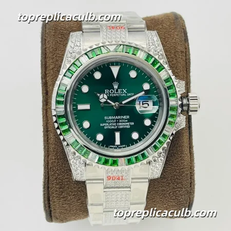 Rolex Submariner Date 116610LN 40MM Blue Dial Blue Gemstone & Diamond Bezel Stainless Steel Oyster Bracelet Super Clone Watch with 3135 Movement
