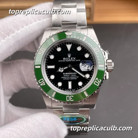 Rolex Submariner Date 126610LV-0002 41MM Black Dial Green Ceramic Bezel Stainless Steel Oyster Bracelet Super Clone Watch with 3235 Movement