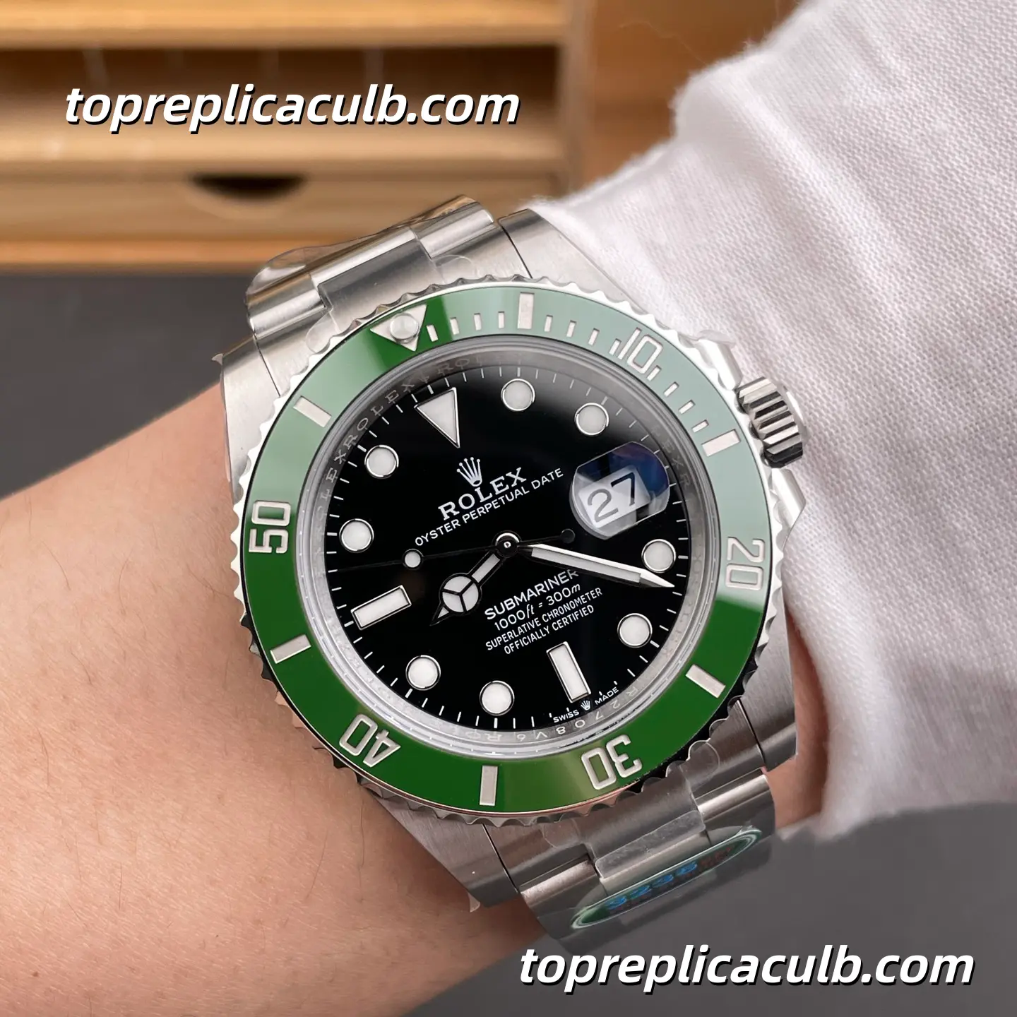 Rolex Submariner Date 126610LV-0002 41MM Black Dial Green Ceramic Bezel Stainless Steel Oyster Bracelet Super Clone Watch with 3235 Movement - Image 2