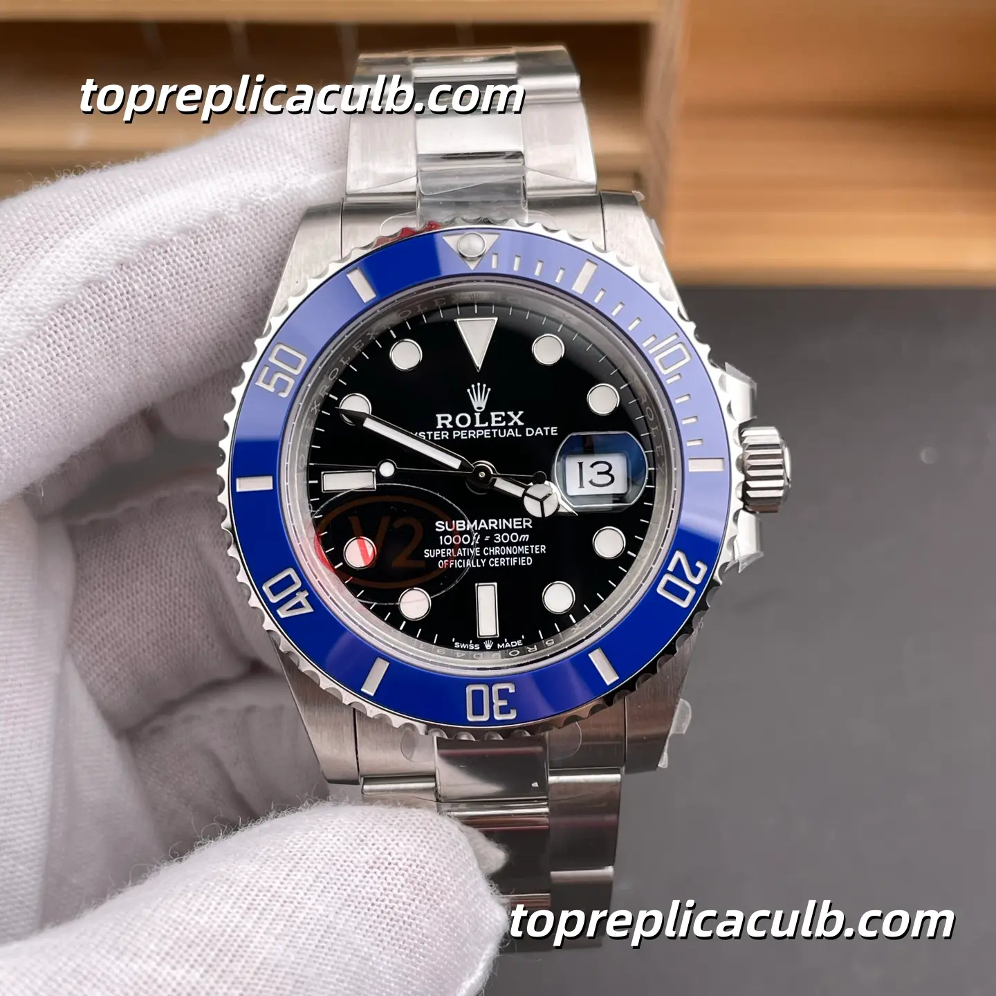 Rolex Submariner Date 126619LB-0003 41MM Black Dial Blue Ceramic Bezel White Gold Oyster Bracelet Super Clone Watch with 3235 Movement