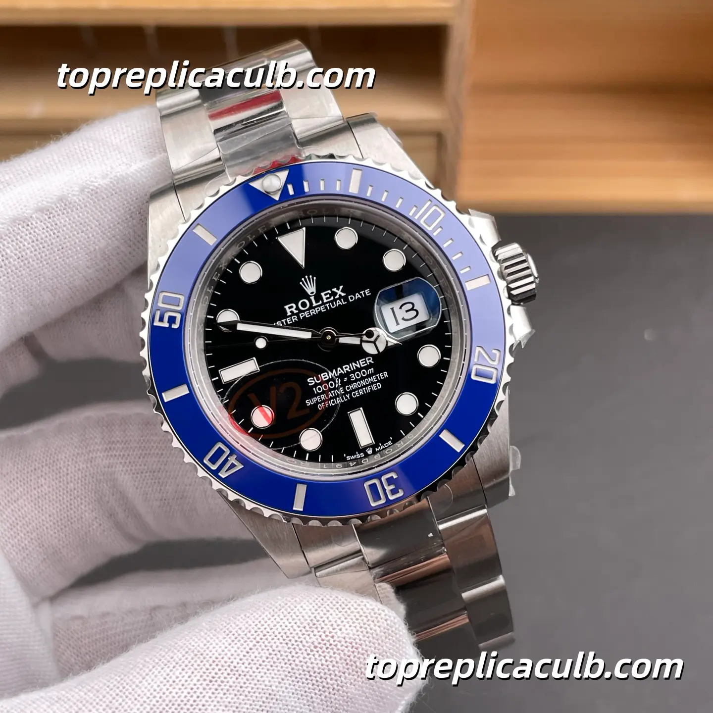 Rolex Submariner Date 126619LB-0003 41MM Black Dial Blue Ceramic Bezel White Gold Oyster Bracelet Super Clone Watch with 3235 Movement - Image 4