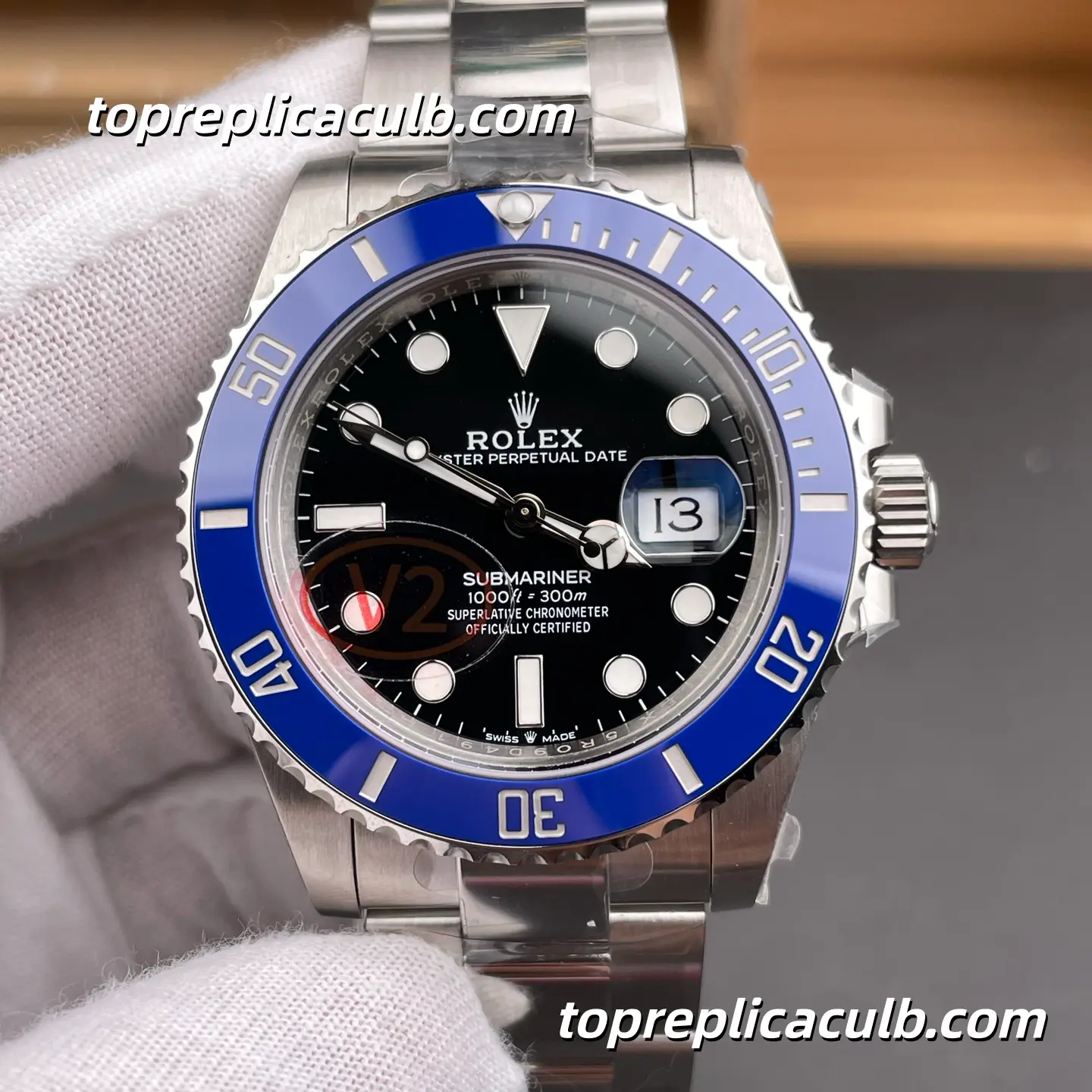 Rolex Submariner Date 126619LB-0003 41MM Black Dial Blue Ceramic Bezel White Gold Oyster Bracelet Super Clone Watch with 3235 Movement - Image 3