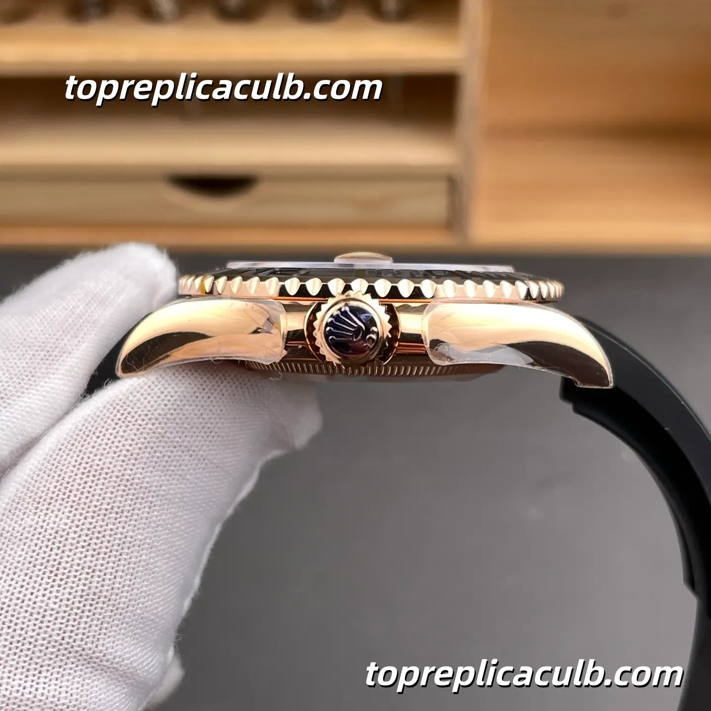 Rolex Yacht-Master 40MM 116655 Black Dial Oysterflex Bracelet Everose Gold Super Clone Watch with 3135 Movement - Image 5