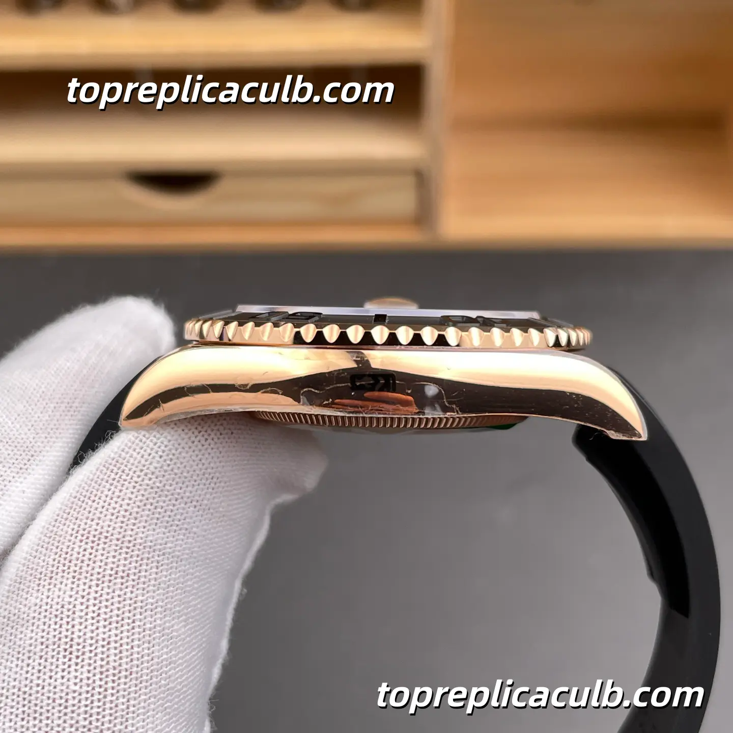 Rolex Yacht-Master 40MM 116655 Black Dial Oysterflex Bracelet Everose Gold Super Clone Watch with 3135 Movement - Image 6