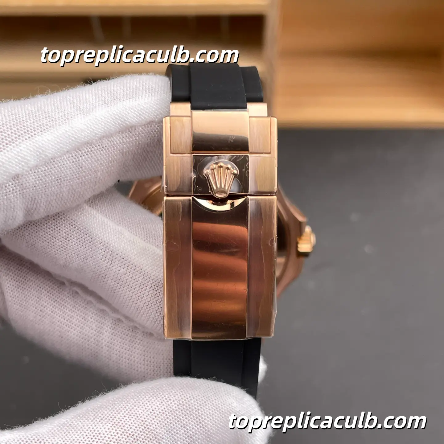 Rolex Yacht-Master 40MM 116655 Black Dial Oysterflex Bracelet Everose Gold Super Clone Watch with 3135 Movement - Image 8
