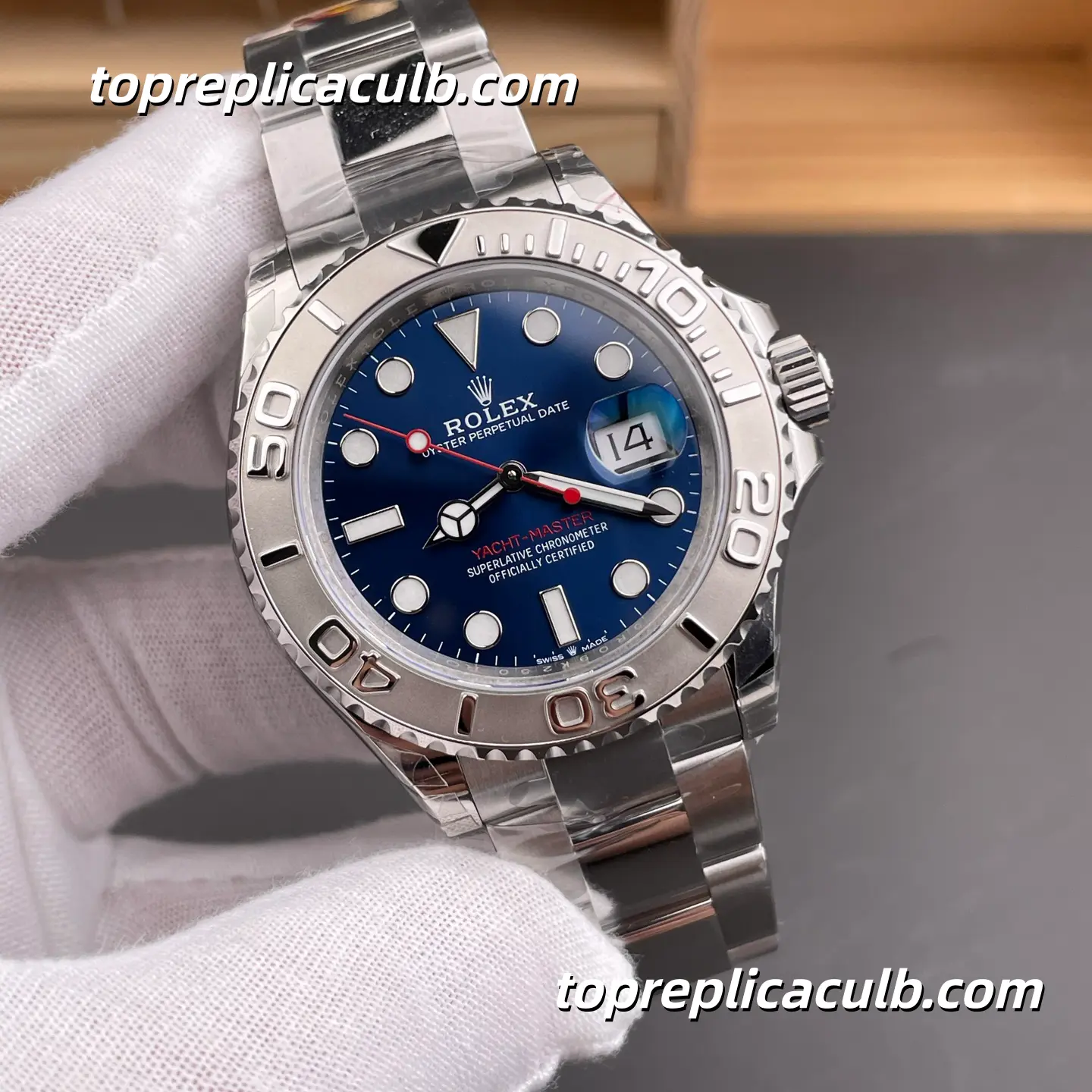Rolex Yacht-Master 40MM 126622-0002 Blue Dial Platinum Bezel Oyster Bracelet Super Clone Watch - Image 4