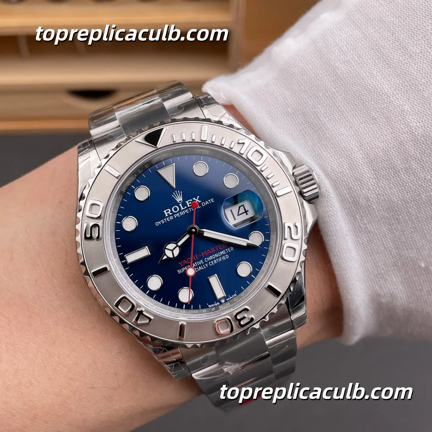Rolex Yacht-Master 40MM 126622-0002 Blue Dial Platinum Bezel Oyster Bracelet Super Clone Watch - Image 2