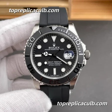 Rolex Yacht-Master 42MM 226659-0002 Black Dial Oysterflex Bracelet White Gold Super Clone Watch with 3235 Movement