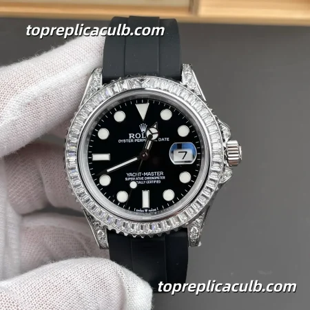 Rolex Yacht-Master 42MM 226679TBR-0001 Diamond Bezel Black Dial Oysterflex Super Clone Watch