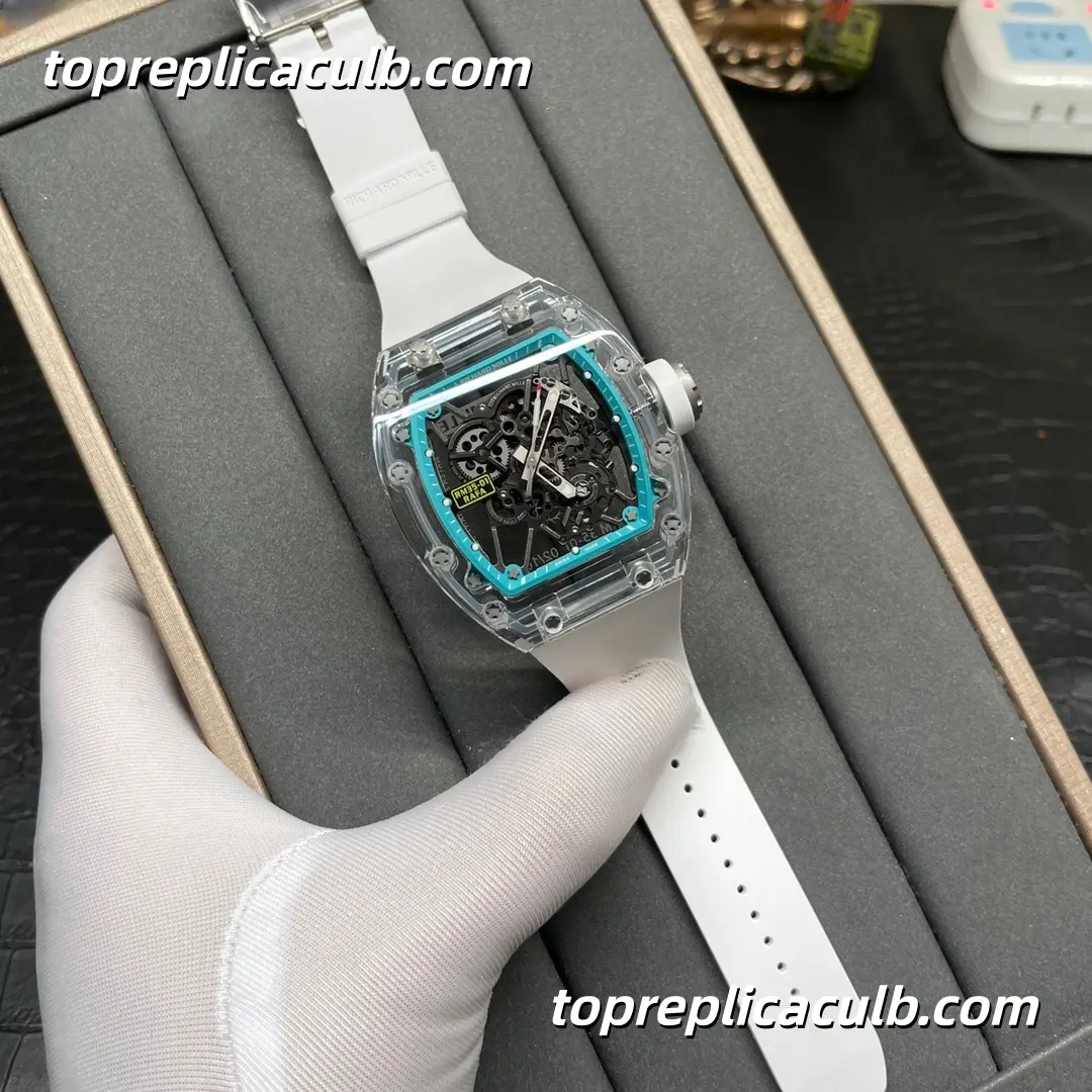 SOINC Studio Richard Mille RM35-01 Rafael Nadal Crystal Sapphire Tiffany Blue Skeleton Dial Super Clone Watch With Exclusive Integrated RMUL3 Movement - Image 5