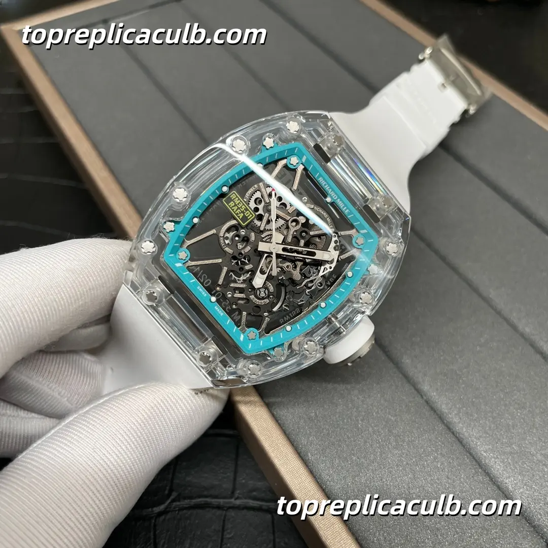 SOINC Studio Richard Mille RM35-01 Rafael Nadal Crystal Sapphire Tiffany Blue Skeleton Dial Super Clone Watch With Exclusive Integrated RMUL3 Movement - Image 2