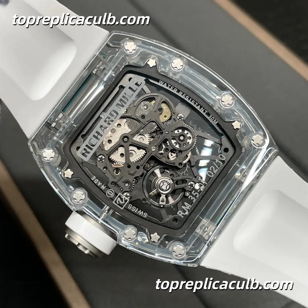 SOINC Studio Richard Mille RM35-01 Rafael Nadal Crystal Sapphire Tiffany Blue Skeleton Dial Super Clone Watch With Exclusive Integrated RMUL3 Movement - Image 6