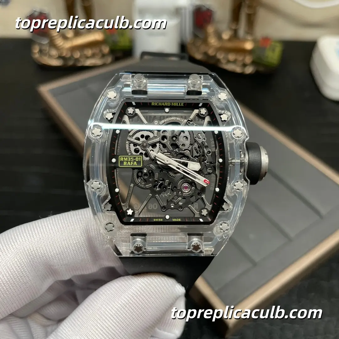 SOINC Studio Richard Mille RM35-01 Rafael Nadal Crystal Sapphire Transparent Case Skeleton Dial Super Clone Watch With Exclusive Integrated RMUL2 Movement - Image 3