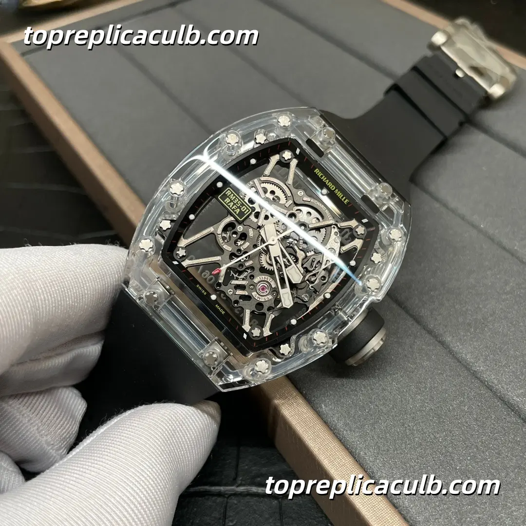 SOINC Studio Richard Mille RM35-01 Rafael Nadal Crystal Sapphire Transparent Case Skeleton Dial Super Clone Watch With Exclusive Integrated RMUL2 Movement - Image 2