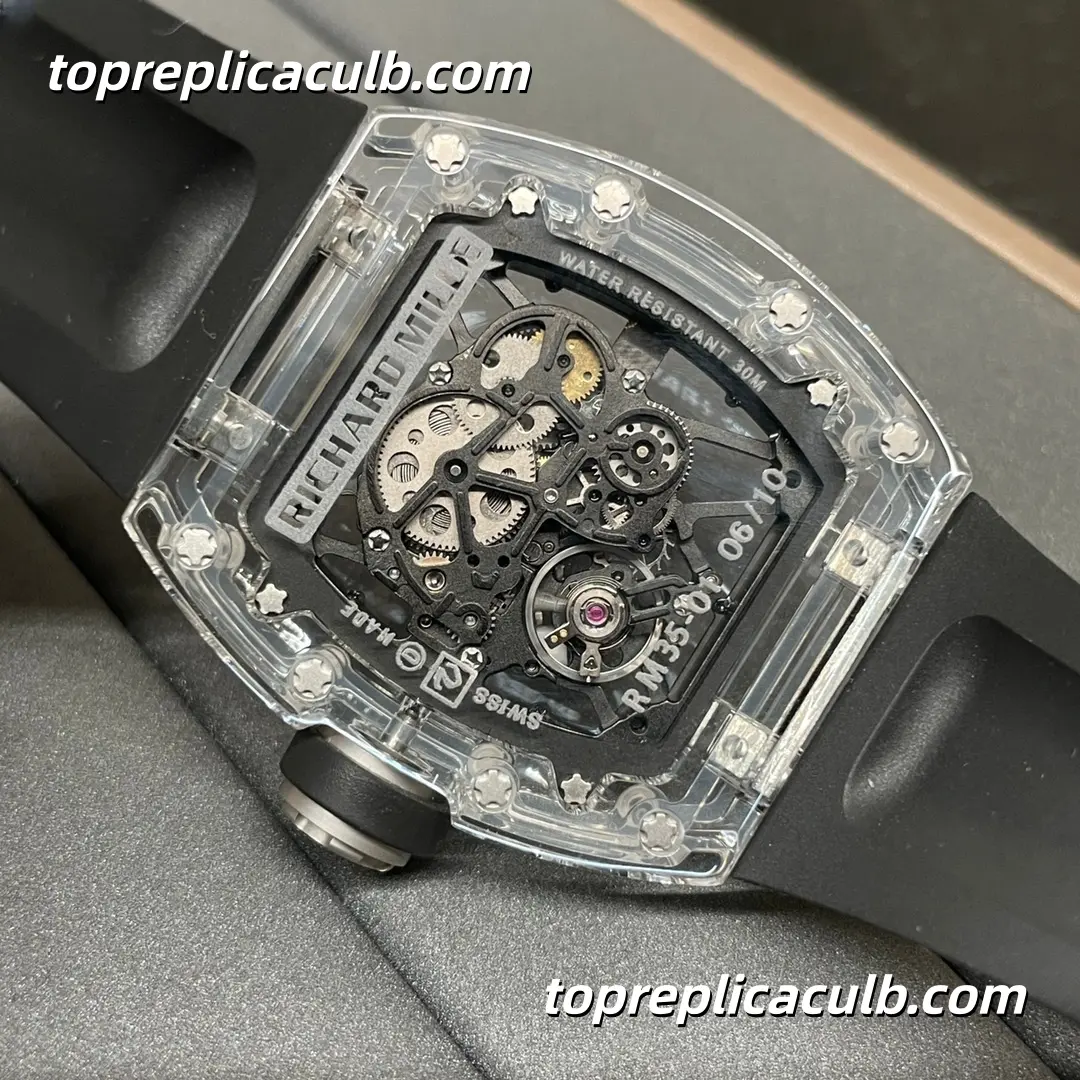 SOINC Studio Richard Mille RM35-01 Rafael Nadal Crystal Sapphire Transparent Case Skeleton Dial Super Clone Watch With Exclusive Integrated RMUL2 Movement - Image 6