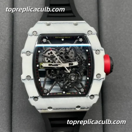 Sonic Studio Richard Mille RM35-01 White Forged Carbon Fiber Skeleton Dial Super Clone Watch