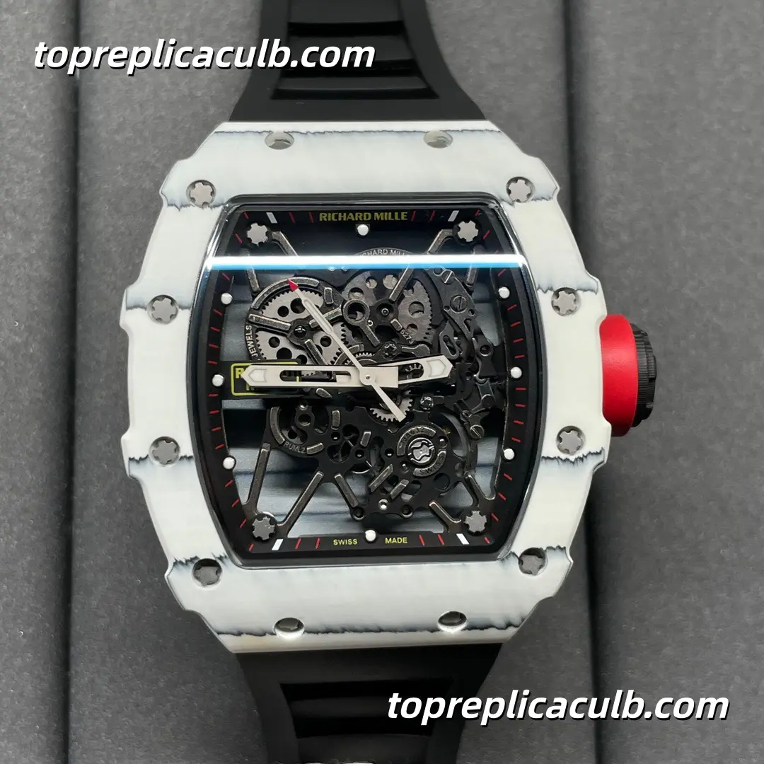 Sonic Studio Richard Mille RM35-01 White Forged Carbon Fiber Skeleton Dial Super Clone Watch