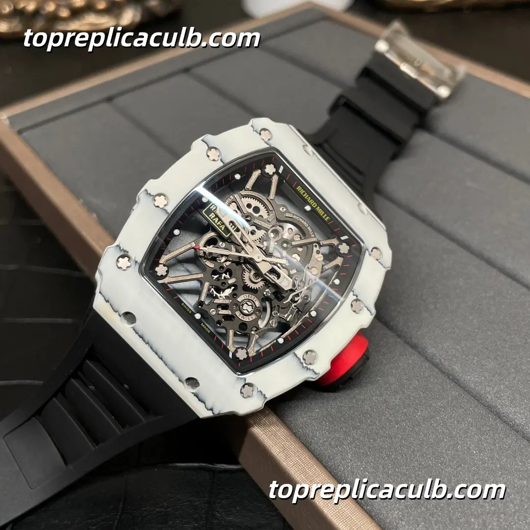 SONIC Studio Richard Mille RM35-01 White Forged Carbon Fiber Skeleton Dial Super Clone Watch With Upgraded White Sapphire Shock Absorber Integrated Movement - Image 2