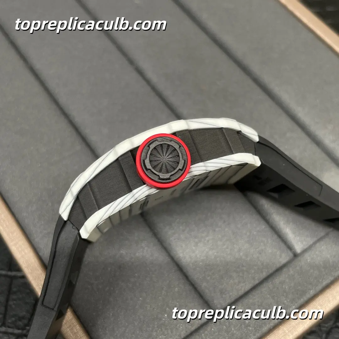 SONIC Studio Richard Mille RM35-01 White Forged Carbon Fiber Skeleton Dial Super Clone Watch With Upgraded White Sapphire Shock Absorber Integrated Movement - Image 6