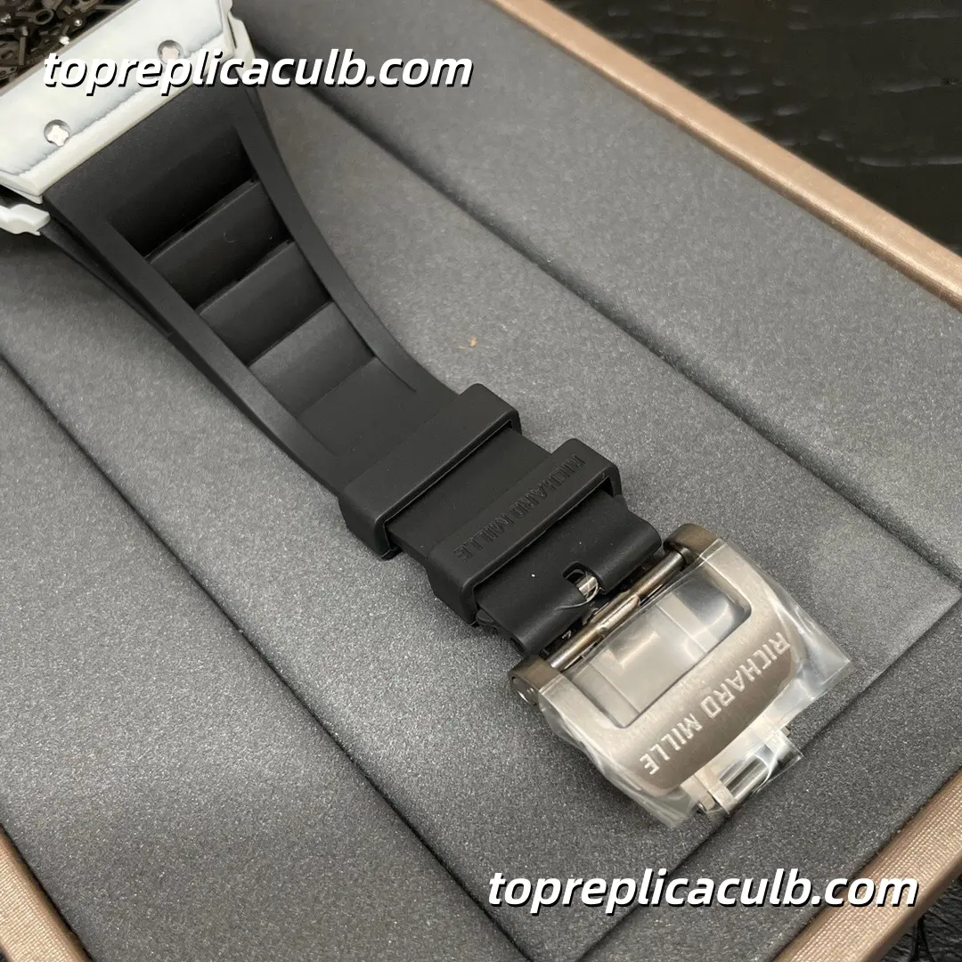 SONIC Studio Richard Mille RM35-01 White Forged Carbon Fiber Skeleton Dial Super Clone Watch With Upgraded White Sapphire Shock Absorber Integrated Movement - Image 9
