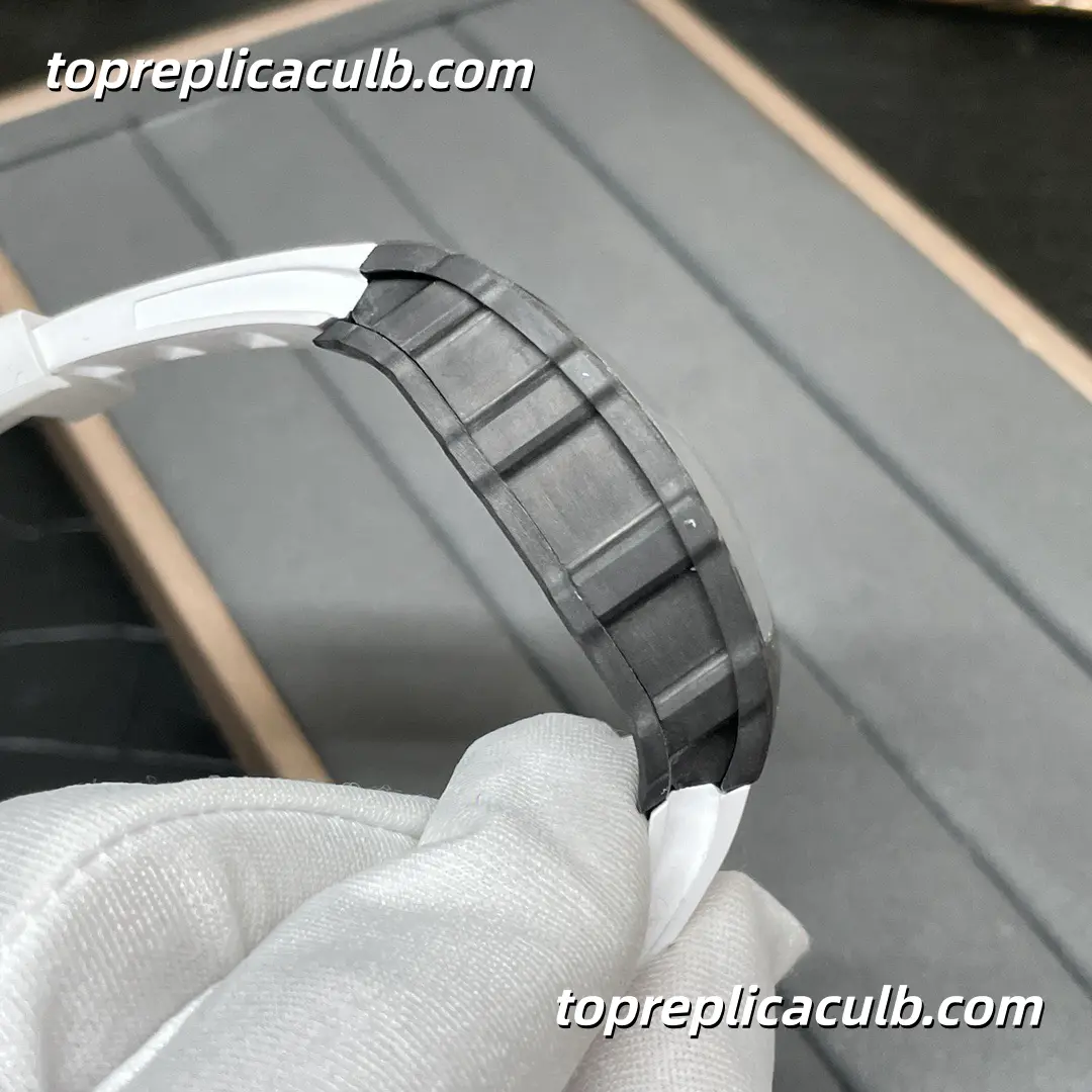 T+ Factory Richard Mille RM35-02 Rafael Nadal White Strap Carbon Fiber Case Skeleton Dial Super Clone Watch With Integrated Shockproof Sapphire Movement - Image 8
