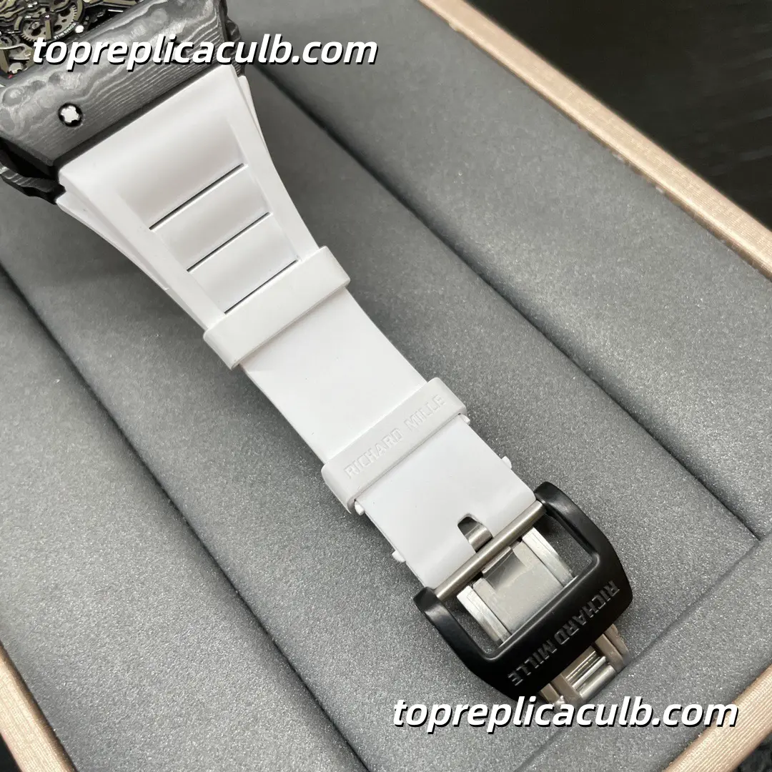 T+ Factory Richard Mille RM35-02 Rafael Nadal White Strap Carbon Fiber Case Skeleton Dial Super Clone Watch With Integrated Shockproof Sapphire Movement - Image 9