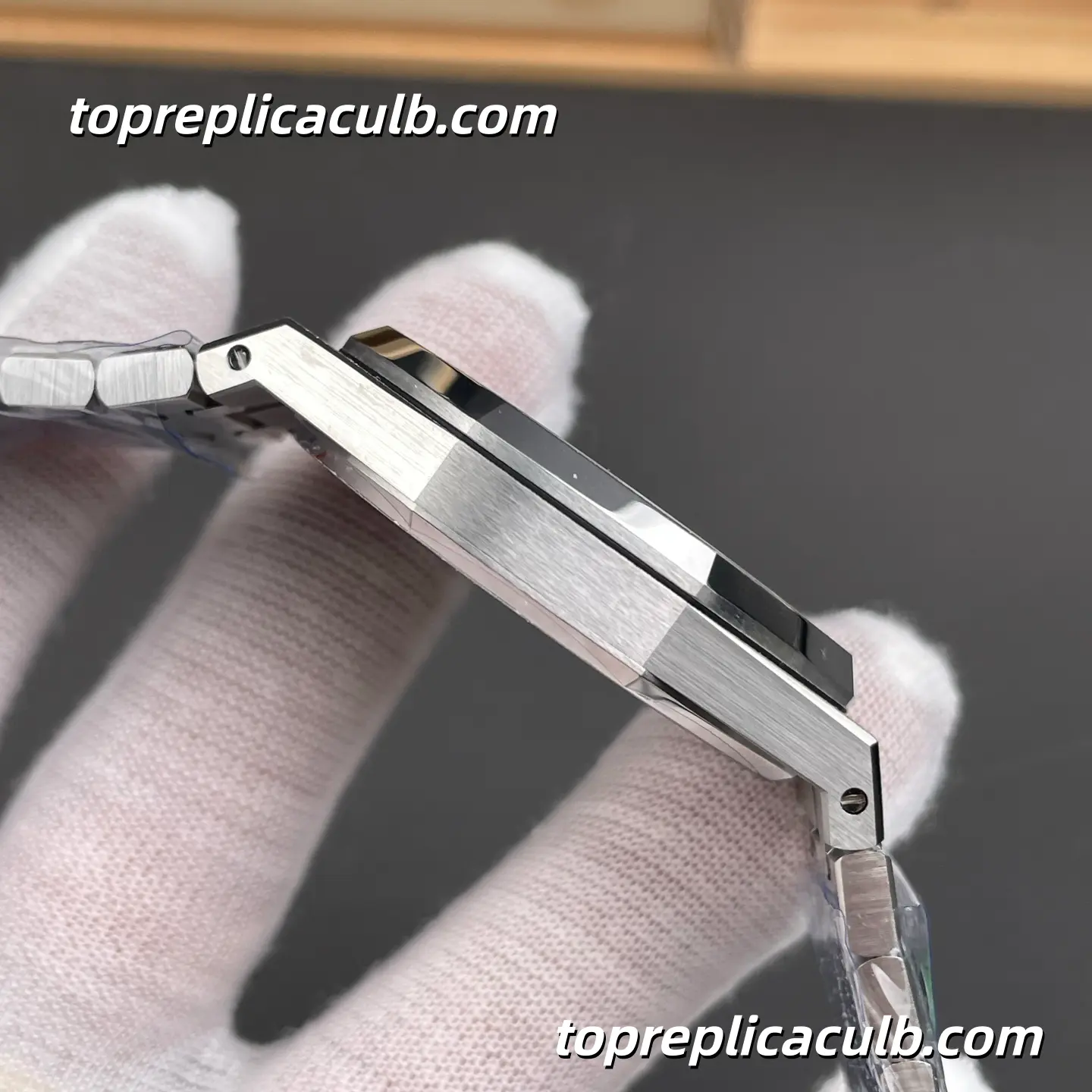 THB Factory Audemars Piguet Royal Oak Double Balance Wheel Openworked 41MM 15407BC.GG.1224BC.01 Frosted Finish Skeleton Dial Bracelet Super Clone Watch - Image 6