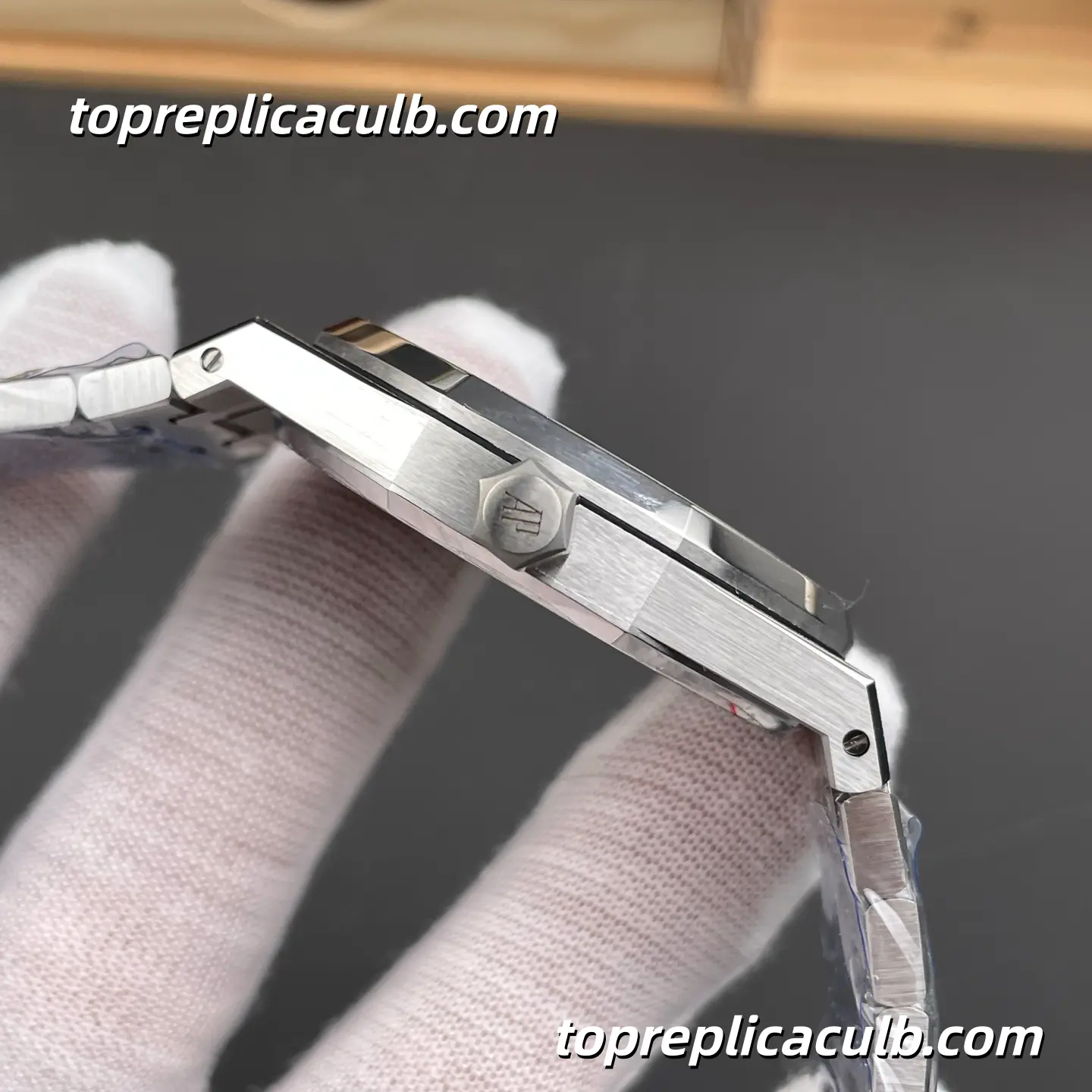THB Factory Audemars Piguet Royal Oak Double Balance Wheel Openworked 41MM 15407BC.GG.1224BC.01 Frosted Finish Skeleton Dial Bracelet Super Clone Watch - Image 5