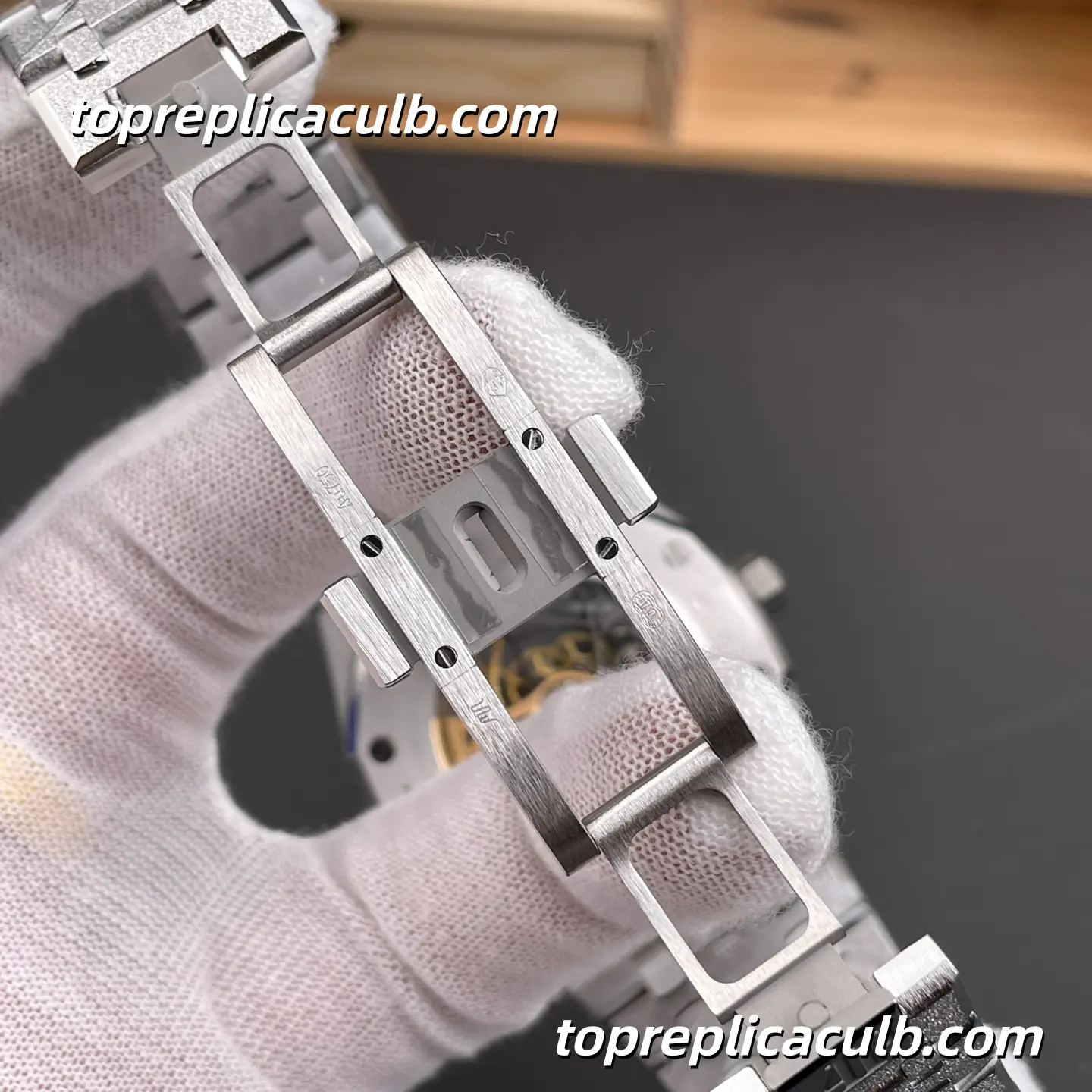 THB Factory Audemars Piguet Royal Oak Double Balance Wheel Openworked 41MM 15407BC.GG.1224BC.01 Frosted Finish Skeleton Dial Bracelet Super Clone Watch - Image 7