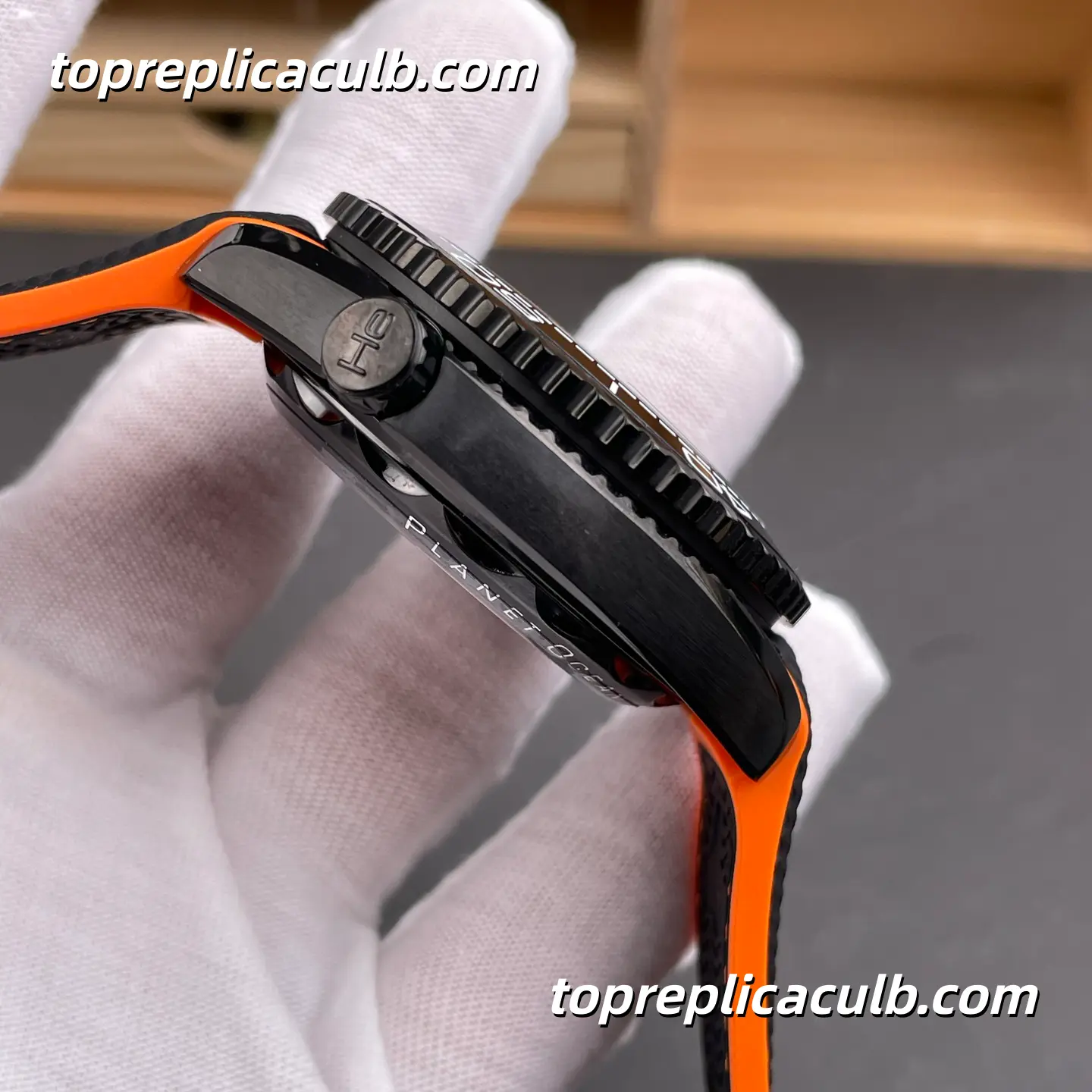 TVS Factory Omega Seamaster Planet Ocean Ref.215.32.46.51.01.001 45.5MM Black Dial Black Orange Ceramic Bezel Rubber Strap Super Clone Watch With 1:1 Replica 9900 Movement - Image 7