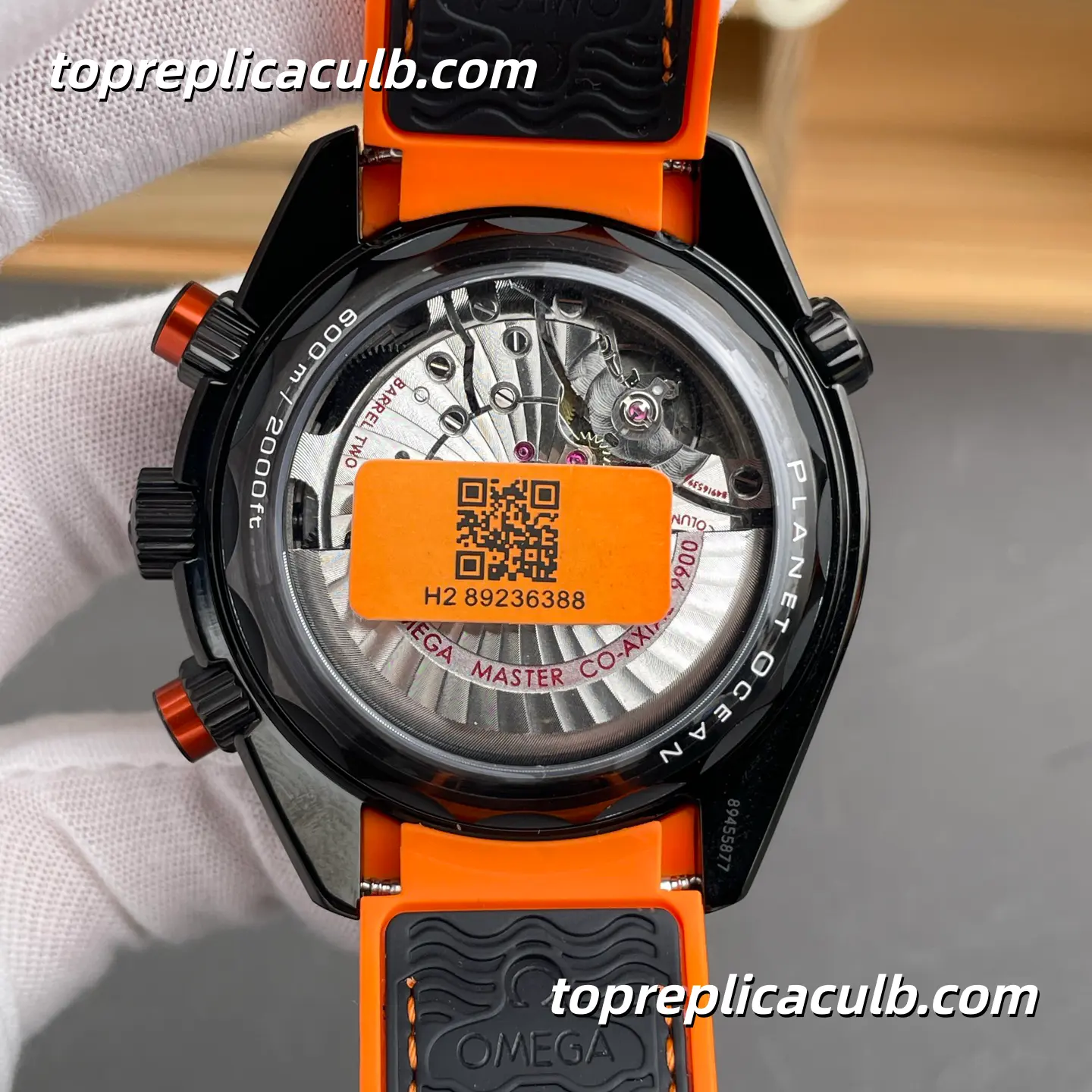 TVS Factory Omega Seamaster Planet Ocean Ref.215.32.46.51.01.001 45.5MM Black Dial Black Orange Ceramic Bezel Rubber Strap Super Clone Watch With 1:1 Replica 9900 Movement - Image 5